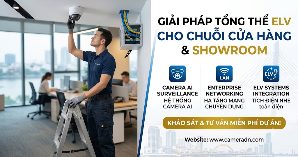 Giải pháp tổng thể cho Chuỗi cửa hàng & Showroom - Camera, Mạng & Điện nhẹ ELV